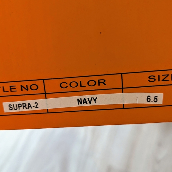 So Me Footwear, Supra-2 Navy Orange Cork Combo Color Block Heels - Picture 11 of 16